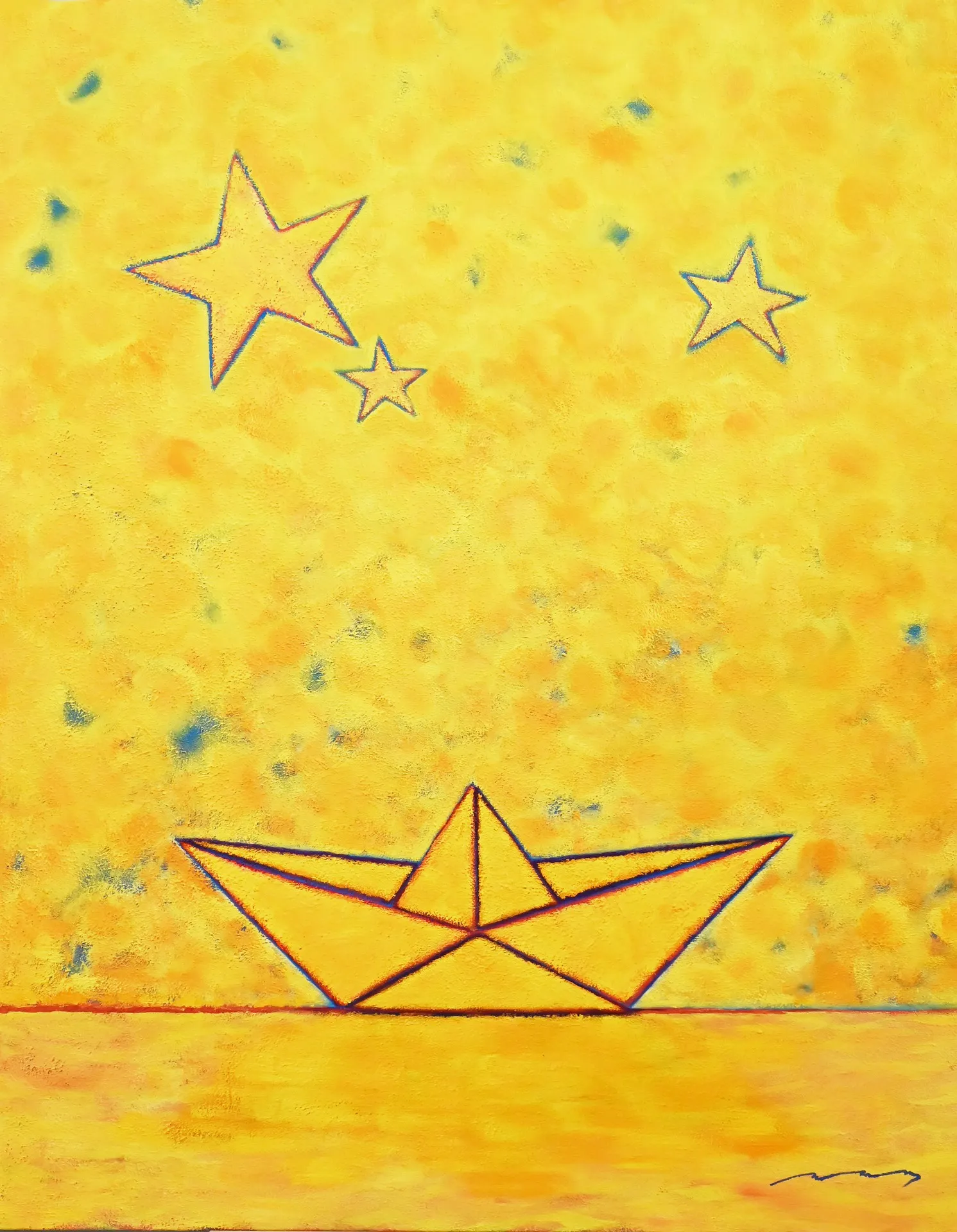 동경 _ 종이배와 별, 116.8cm x 91cm, Oil on canvas, 2026