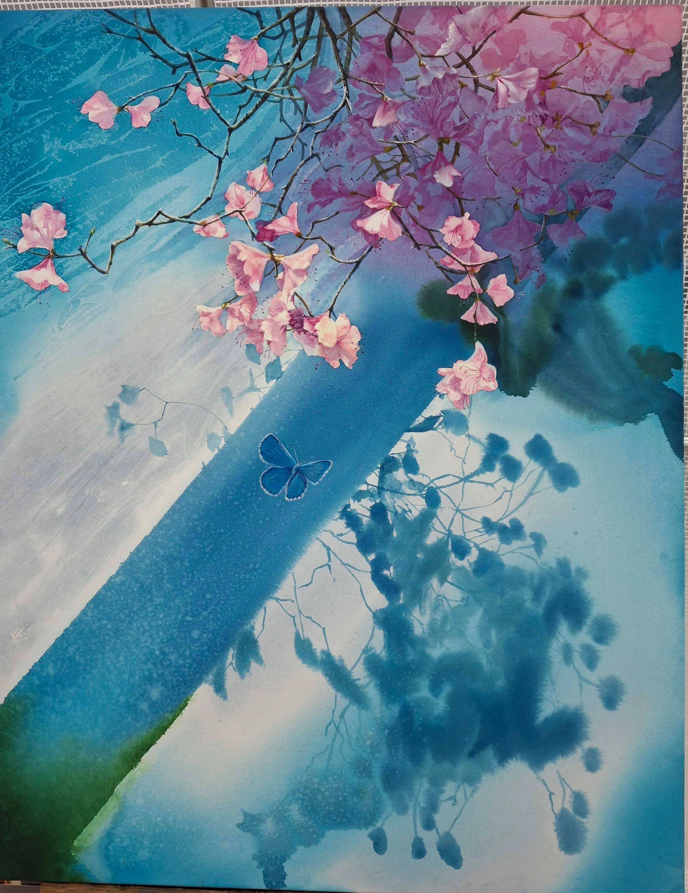 노경선, 시간을 건너는 나비, 90.9x72.7cm, Watecolor on Paper. 2024