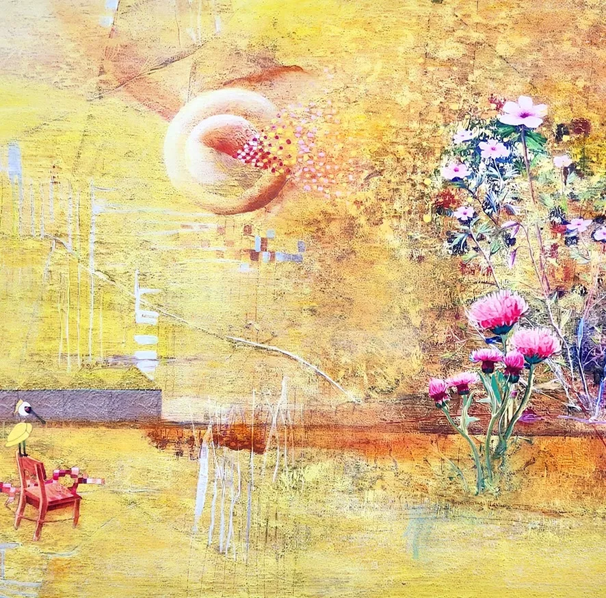 김미자, 바람이 남긴 숲, 91.0x116.8cm Mixed media on canvas