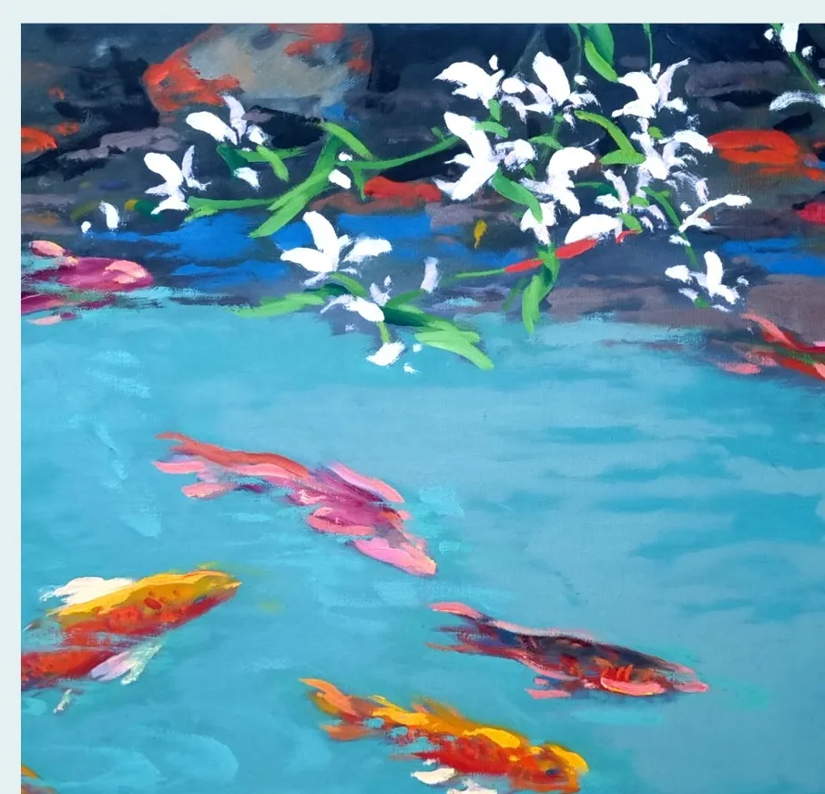 이자경, 정원의 유영, 65.1x45.5cm, Oil on canvas
