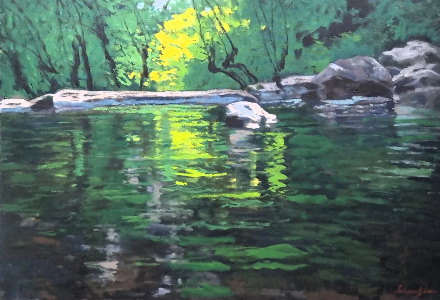 이자경, 50p, 흐르는 시간위에 빛이 머물다, Oil on Canvas, 2025